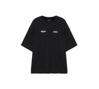 Pull&Bear T-Shirt 'MAYO' gris clair / noir / blanc, Taille L