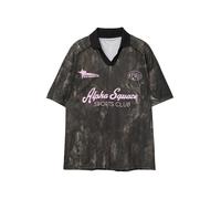 Pull&Bear T-Shirt 'STWD ALPHA SQUARE SPORTS' beige / brun foncé / rose, Taille XS