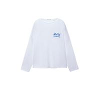 Pull&Bear T-shirt 'STWD' bleu foncé / blanc, Taille M
