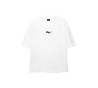 Pull&Bear T-Shirt 'STWD' gris / rouge / noir / blanc, Taille S