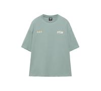 Pull&Bear T-Shirt turquoise / blanc, Taille M