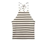 Pull&Bear Tops en tricot noir / blanc naturel, Taille XL