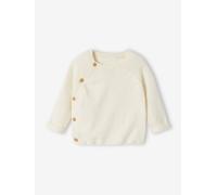 Pull bébé en tricot ouverture naissance écru 9M(71CM)