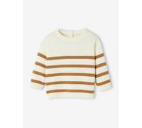 Pull bébé rayé en tricot caramel 3M(60CM)