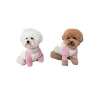 Pull bicolore pour chien - Gilet à deux pattes chaud pour l'automne - Pour nounours et bichon frisé, chemise brodée pour animal domestique (rose, taille M)