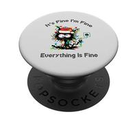 Pull Black Cat Tree It's Fine I'm Fine Everything is Fine PopSockets PopGrip Adhésif