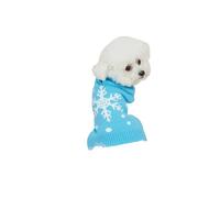 Pull blanc flocon de neige jacquard avec trou en D avec col double couche (S)