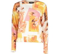Pull blanc pour femme : manches longues, col haut, détails contrastés, taille : S Couleur : Bianco