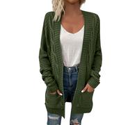 Pull Bordeaux Long Gilet Chaud Femme Et Cardigan Sweat Polaire Sweat Sport Femme Kimono Cardigan Printemps Manches Longues Blouson Sweet Women's Vests Vert Armée L