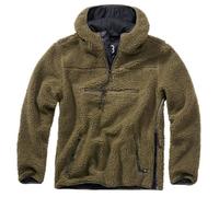 Pull BRANDIT Teddyfleece Worker - Olive - Homme - Manches longues - Col capuche L