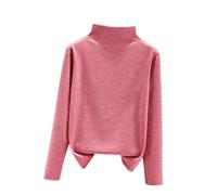 Pull Brillant Femme Ample Hiver Running Dentelle Manche Long Large Citrouille Jacquard Thermique Elegant Col V Couple T-Shirt Sport Tenue Interieur Femme Chaud Rose Vif XXL