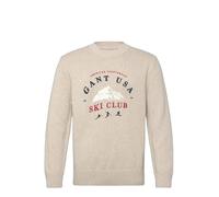 Pull brodé Gant Graphic C-neck - noir/seed melange XL