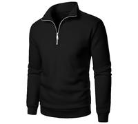 Pull Camionneur Col Zippé Homme Sweatshirt en Micro Fleece Polaire À Manches Longues Chaud Maillot De Chasse Survêtement Et Fermeture Éclair French Terry Sweat Coton Pull-Over Automne Hiver
