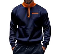 Pull Camionneur Col Zippé Homme Sweatshirt en Micro Fleece Polaire À Manches Longues Chaud Maillot De Chasse Survêtement Et Fermeture Éclair French Terry Sweat Coton Pull-Over Automne Hiver