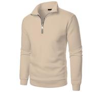 Pull Camionneur Col Zippé Homme Sweatshirt en Micro Fleece Polaire À Manches Longues Chaud Maillot De Chasse Survêtement Et Fermeture Éclair French Terry Sweat Coton Pull-Over Automne Hiver