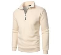 Pull Camionneur Col Zippé Homme Sweatshirt en Micro Fleece Polaire À Manches Longues Chaud Maillot De Chasse Survêtement Et Fermeture Éclair French Terry Sweat Coton Pull-Over Automne Hiver