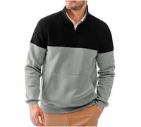 Pull Camionneur Col Zippé Homme Sweatshirt en Micro Fleece Polaire À Manches Longues Chaud Maillot De Chasse Survêtement Et Fermeture Éclair French Terry Sweat Coton Pull-Over Automne Hiver