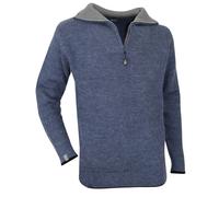 Pull camionneur côtes anglaises chevalées CACAO BLEU NUIT - LMA LEBEURRE - 803170 S