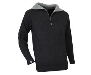 Pull camionneur côtes anglaises chevalées CACAO NOIR - LMA LEBEURRE - 803170 L