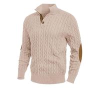 Pull Camionneur Homme Hiver Pull en Laine Grosse Maille, Pullover en Grosse Maille Anti-Boulochage Pulls Entricoté Torsadé Coupe Slim LéGèRe Sweater Col Roulé Thermal Ajusté pour Mi Saison
