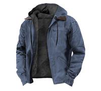 Pull Capuche en Coton Marron avec Impression numérique 3D Multicolore la frontière Entre l'europe et Les États Unis Veste Homme Bleu Capuche (Blue, XL)