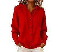 Pull Capuche Femme avec Poche et Cordon Boutonné Décontracté Ample Cardigan Pull Tricoté Femme Automne Hiver Doux Confortable Bureau Travail Tunique Sweater Chaud Loisirs Marche Vacances Y2K