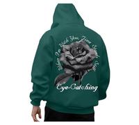 Pull Capuche Manches Longues pour Hommes, Loisirs, Impression numérique 3D, Haut Sweats Capuche Bronzés (Green, S)