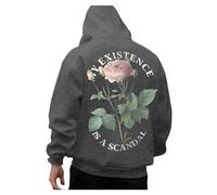 Pull Capuche Manches Longues pour Hommes, Loisirs, Impression numérique 3D, Haut Sweats Capuche Bronzés (Grey, S)