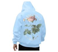 Pull Capuche Manches Longues pour Hommes, Loisirs, Impression numérique 3D, Haut Sweats Capuche Bronzés (Light Blue, XXXL)