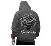 Pull Capuche Manches Longues pour Hommes, Loisirs, Impression numérique 3D, Haut Sweats Capuche Bronzés (Dark Gray, S)