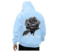 Pull Capuche Manches Longues pour Hommes, Loisirs, Impression numérique 3D, Haut Sweats Capuche Bronzés (Sky Blue, XL)