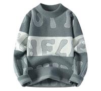 Pull Capuche Pour Jeunes Hommes en tricot à col rond, pull rayé pour hommes, pull ample tricoté, tendance, vêtements pour hommes Pulls Et Pulls Chauds Pour Hommes