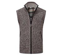 Pull Cardigan avec Imprimé Automne et Hiver en Polaire Tricot Veste de Laine Casual à la Mode Travaillé Homme Chaud Basique Classique Élégant Travail Thermique Top Bureau Doux Confortable, Café, M