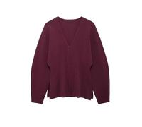 Pull Cardigan en Tricot ajusté à Crochet Avant for Femmes, col en V, Manches Longues, Ourlet Fendu sur Le côté, vêtements de Dessus for Femmes, Hauts Chics pour Les Saisons(Red,M)