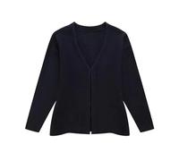 Pull Cardigan en Tricot ajusté à Crochet Avant for Femmes, col en V, Manches Longues, Ourlet Fendu sur Le côté, vêtements de Dessus for Femmes, Hauts Chics pour Les Saisons(Black,S)