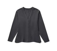Pull Cardigan en Tricot ajusté à Crochet Avant for Femmes, col en V, Manches Longues, Ourlet Fendu sur Le côté, vêtements de Dessus for Femmes, Hauts Chics pour Les Saisons(Dark Grey,S)