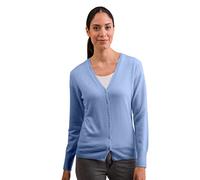Pull Cardigan pour Femmes avec Un Col en V 100% Cachemire (Bleu/Bleu Clair, S)