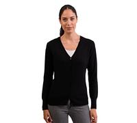 Pull Cardigan pour Femmes avec Un Col en V 100% Cachemire (Noir, XS)