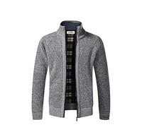 Pull Cardigan pour Hommes, Fermeture à glissière complète, Pull doublé en Laine Chaude d'hiver, Nouvelle Taille personnalisée, Peut répondre à Plus de Vos Besoins(Light Gray L)
