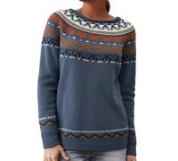 Pull Cashmere Femme,Pull en Fair Isle à Manches Longues Et Col Bateau pour Femme Style RéTro LéGer IdéAl pour L'Automne Et l'hiver