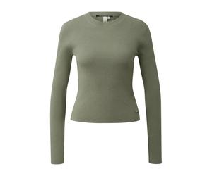 Pull cÃŽtelÃ© ajustÃ© en mÃ©lange de viscose femme QS Slim Fit Vert S
