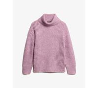 Pull cÃŽtelÃ© brossÃ© Ã col ample femme Superdry Violet 2XS/XS