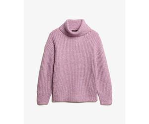 Pull cÃŽtelÃ© brossÃ© Ã col ample femme Superdry Violet L/XL