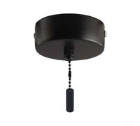 Pull Chain Switch Kit 1.5m Black Matte Ceiling Light(1.5m black) | Sleek matte black finish, 1.5m nylon cord, aluminum handle, modern bathroom decor, easy reach