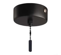 Pull Chain Switch Kit 1.5m Black Matte Ceiling Light(2m black) | Sleek matte black finish, 1.5m nylon cord, aluminum handle, modern bathroom decor, easy reach