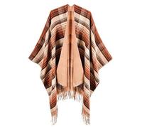 Pull Chandail EC7ZN Poncho d'hiver Châles surdimensionnés Wraps Cape Couverture chaude réversible Cardigans imprimés à l'avant M