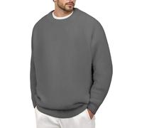 Pull Chaud À Col Rond pour Homme, Pull Hiver Homme, Mode Et Confort Col Rond Respirant Tricot Pullover Basique Grande Taille Coupe Slim Chandail Loisirs Manches Longues Hiver Chaud Hauts De Travail