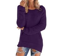 Pull Chaud Femme Top Femme Chic Et Élégant Pull-Over Décontracté À Manches Longues pour Tenue Une Pièce Noire (Purple,XXXL)