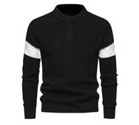 Pull Chaud Homme Manche Longue, Pull Homme Hiver en Tricot Décontracté Doux Coupe Slim Confortable Sweater Chic Passe-Partout De Tous Les Jours Tempérament d'affaires Basique Chandail