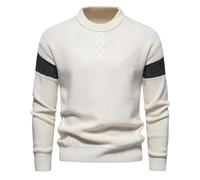 Pull Chaud Homme Manche Longue, Pull Homme Hiver en Tricot Décontracté Doux Coupe Slim Confortable Sweater Chic Passe-Partout De Tous Les Jours Tempérament d'affaires Basique Chandail